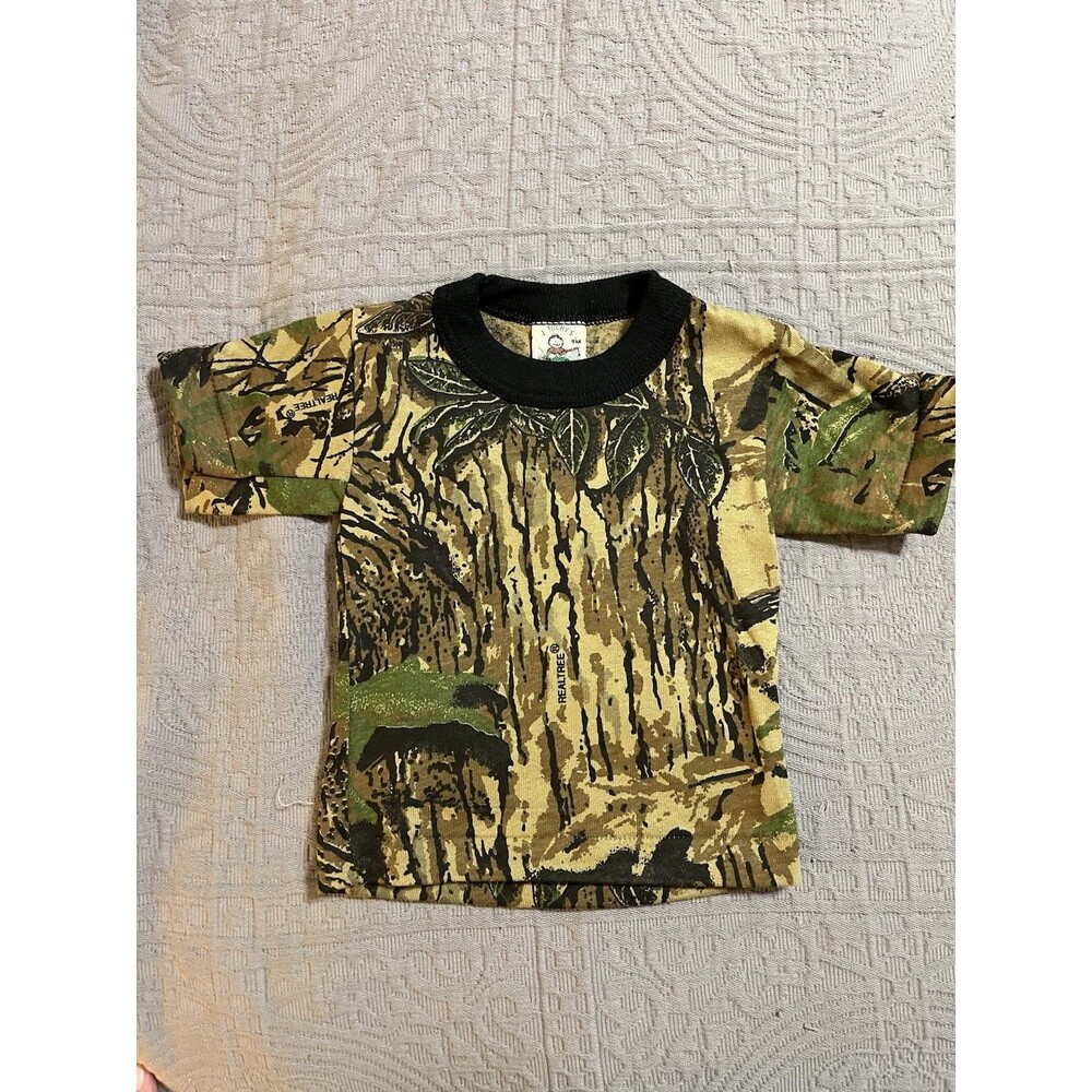 Vintage Baby J TUOHY'S Realtree CAMOUFLAGE Shirt Sleeve Single Stitch 9 mo NWOT